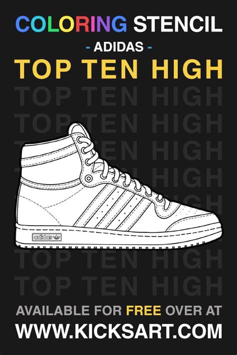 Adidas Top Ten High Sneaker Coloring Pages 